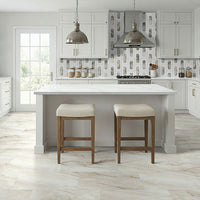 MSI Coronado Bianco Dolomite Moderno Polished Mosaic — surface detail in natural tonality