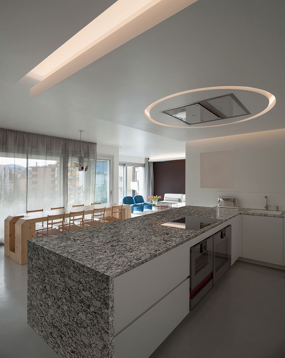 MSI Bianco Frost — surface detail in natural tonality quarried slab for kitchen and counter install