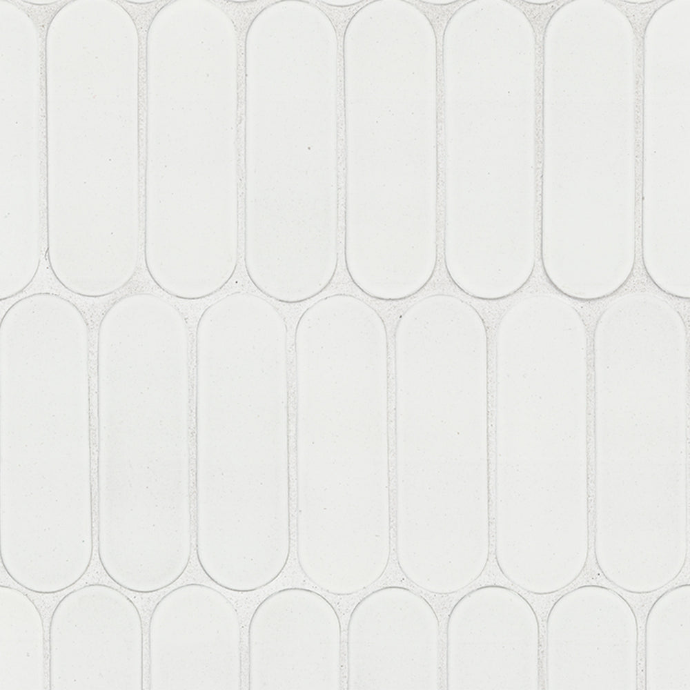 MSI Bianco Glossy Ellipse Tile — Glass Mosaic Tile polished mesh-mounted for designer installs