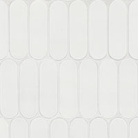 MSI Bianco Glossy Ellipse Tile — Glass Mosaic Tile polished mesh-mounted for designer installs