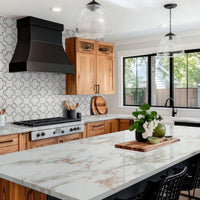 MSI Bianco Quatrefoil Polished Tile — surface detail in natural tonality