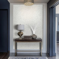 MSI Bianco Dolomite Starlite Marble Geometric Tile — surface detail in natural tonality