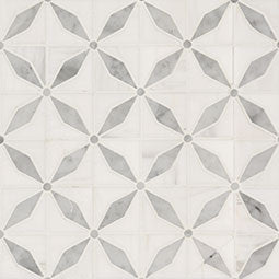 Bianco Starlite Marble Geometric Tile