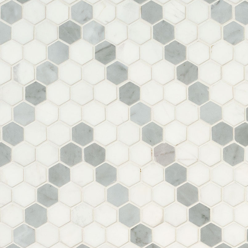 MSI Bianco Dolomite Sazi Polished — Natural Stone Mosaic 1 hexagon