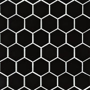 Black Matte Hexagon 2” Mosaic Tile