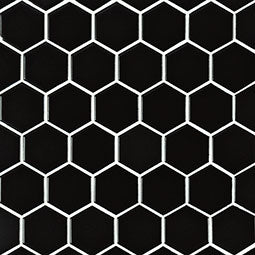 Black Matte Hexagon 2” Mosaic Tile