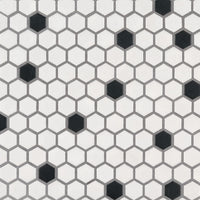 MSI Domino Black and White 1" Hexagon Mosaic Tile — Porcelain Wall Tile in white tonality