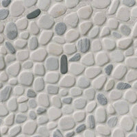MSI Black and White Pebbles Mosaic — Pebble Mosaic Tile in white tonality
