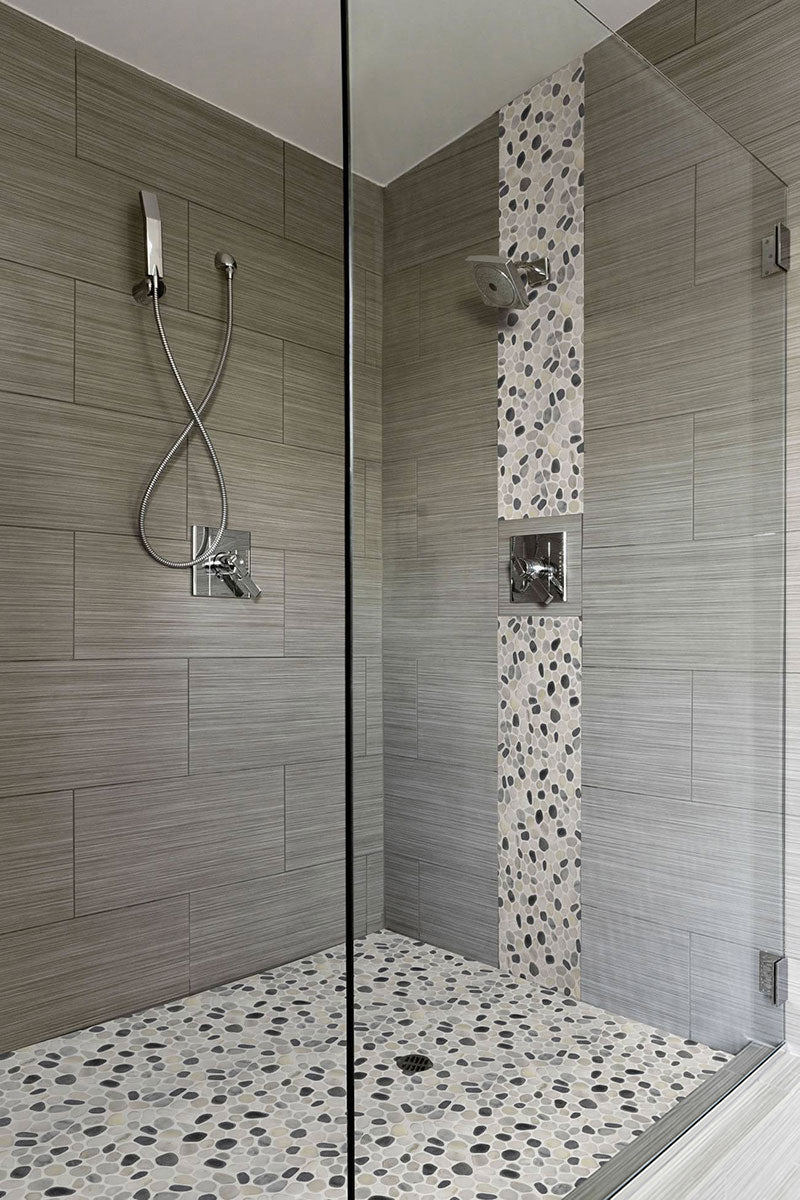 MSI Black and White Pebbles Mosaic — surface detail in white tonality