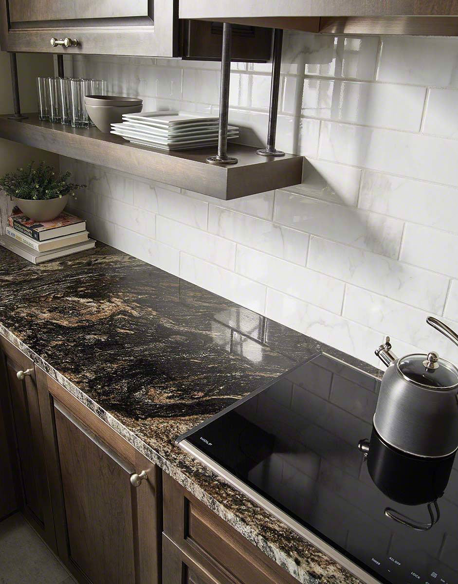 MSI Black Forest — surface detail in black tonality quarried slab for kitchen and counter install