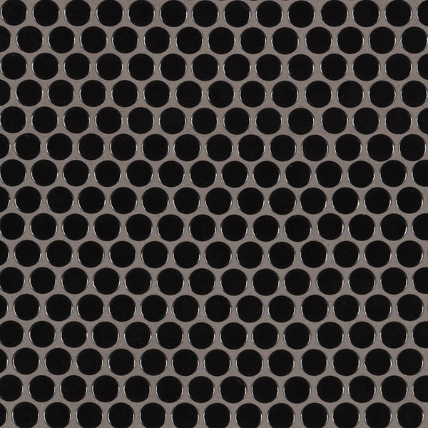 MSI Domino Black Glossy Penny Round Mosaic