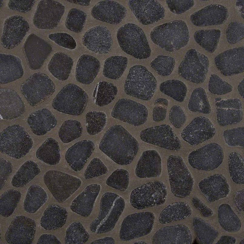 MSI Black Marble Pebbles Tumbled Tile