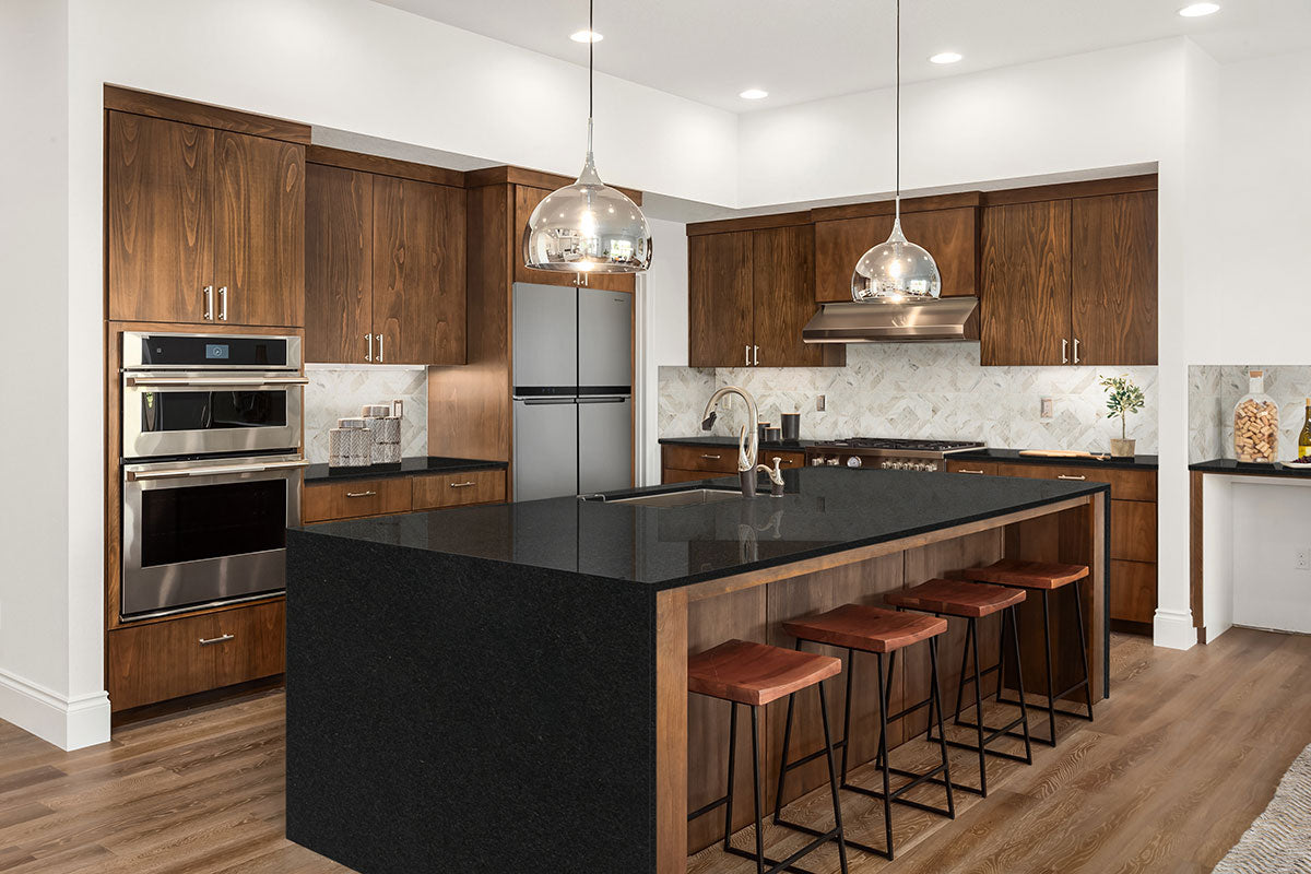 MSI Black Pearl granite countertop room scene, fourth view