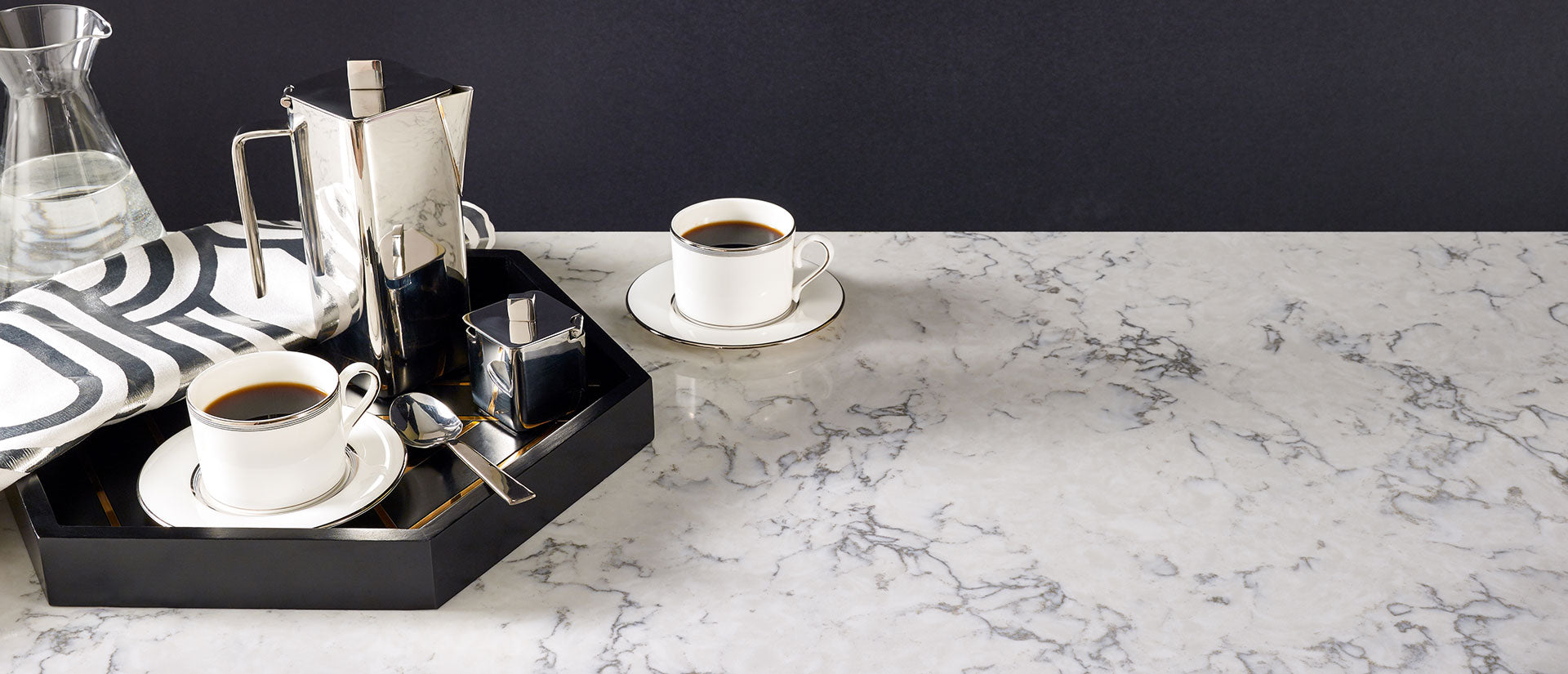 MSI Blanca Arabescato quartz countertop room scene, third view