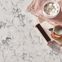MSI Blanca Arabescato Quartz — surface detail in natural tonality