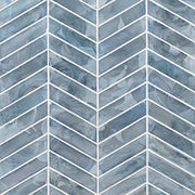 Blue Shimmer Chevron Pattern Tile