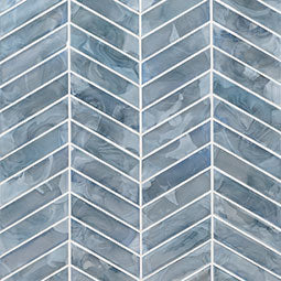 Blue Shimmer Chevron Pattern Tile