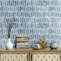 MSI Blue Shimmer Picket Glass Tile — surface detail in blue tonality