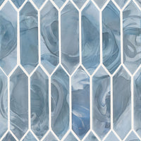 MSI Blue Shimmer Picket Glass Tile — Glass Mosaic Tile in blue tonality