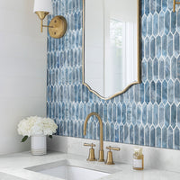 MSI Blue Shimmer Picket Glass Tile — surface detail in blue tonality