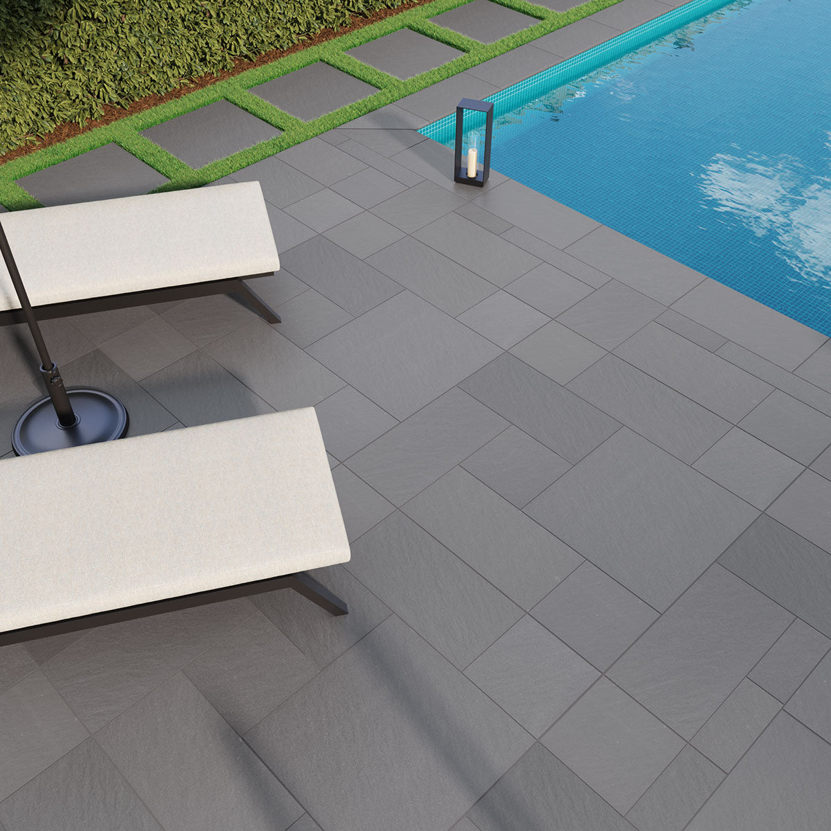 MSI True Bluestone Porcelain Paver — surface detail in natural tonality