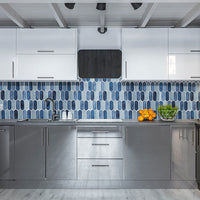 MSI Boathouse Blue Picket Glass Tile — surface detail in blue tonality