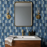MSI Boathouse Blue Picket Glass Tile — surface detail in blue tonality
