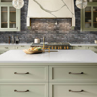 MSI Brickstone Charcoal 2x10 Brick Tile — surface detail in charcoal tonality