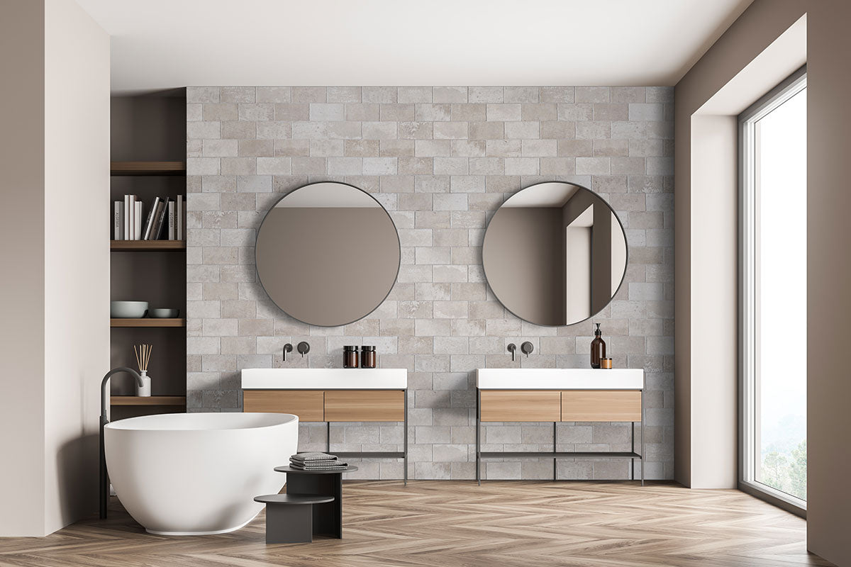 MSI Brickstone Ivory 5x10 Brick Tile — surface detail in ivory tonality