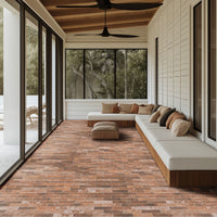 MSI Brickstone Red 2x10 Brick Tile — surface detail in natural tonality