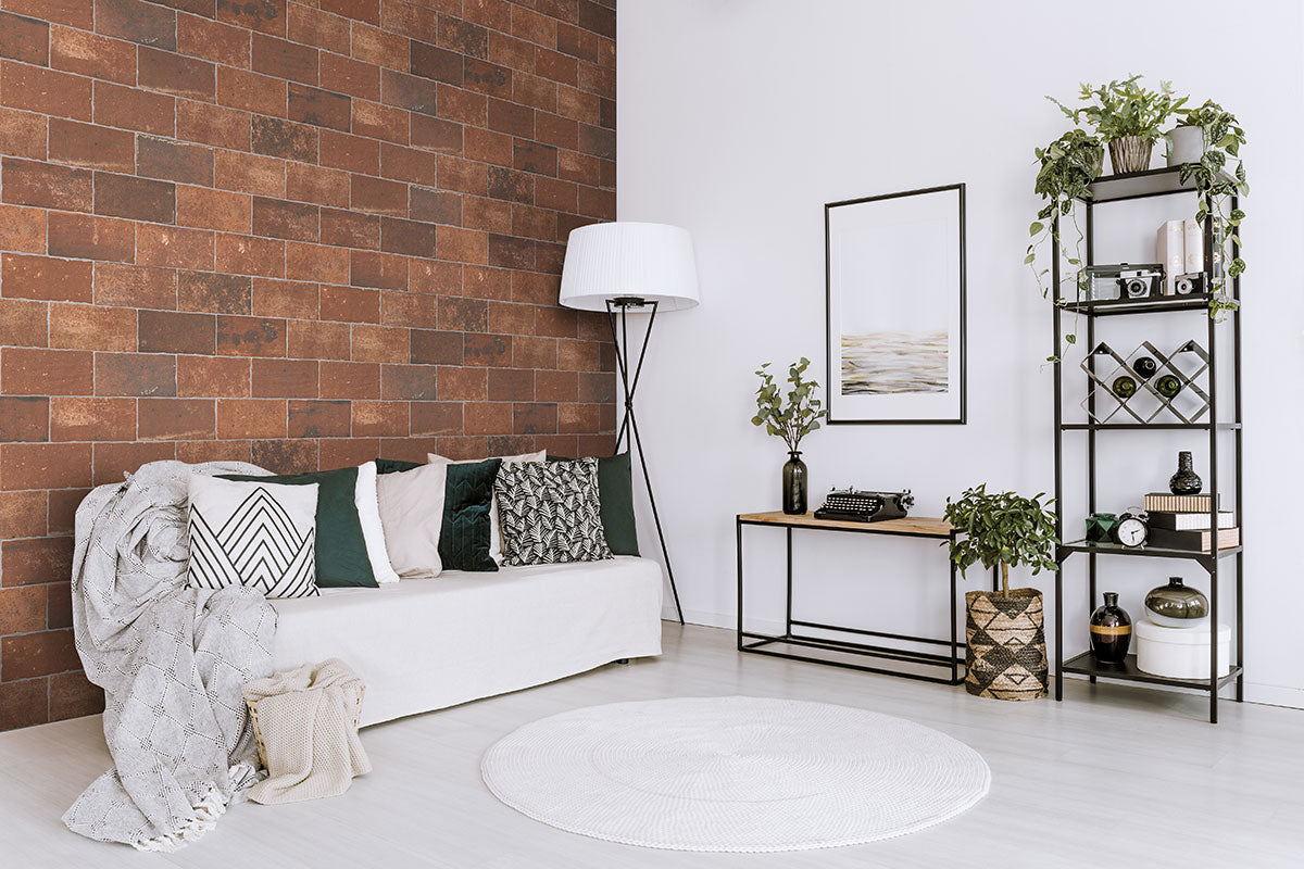 MSI Brickstone Red 5x10 Brick Tile — surface detail in natural tonality