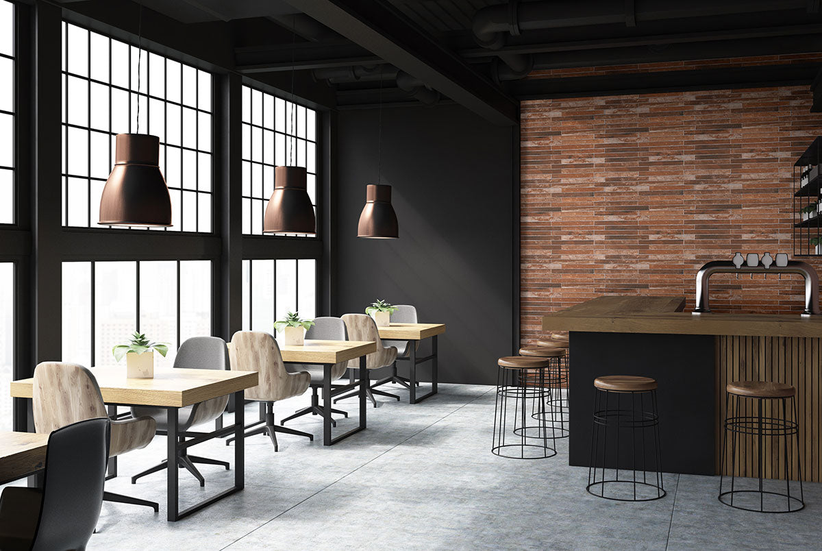 MSI Brickstone Red Porcelain Tile 2x18 — surface detail in natural tonality