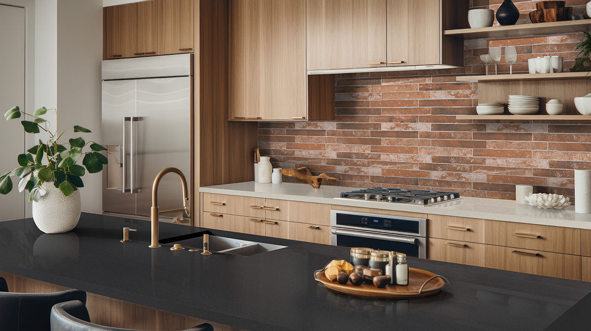 MSI Brickstone Red Porcelain Tile 2x18 — surface detail in natural tonality