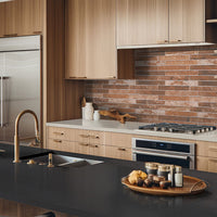 MSI Brickstone Red Porcelain Tile 2x18 — surface detail in natural tonality