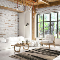 MSI Brickstone Rustique White Brick 2x18 — surface detail in white tonality