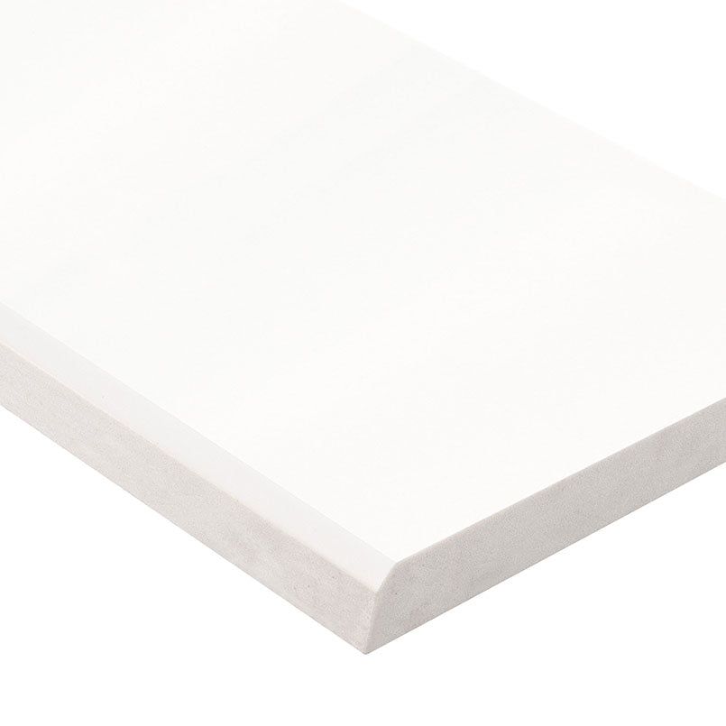 MSI Bright White 6x37x0.62 Polished Single Beveled Threshold — Marble Threshold in white tonality