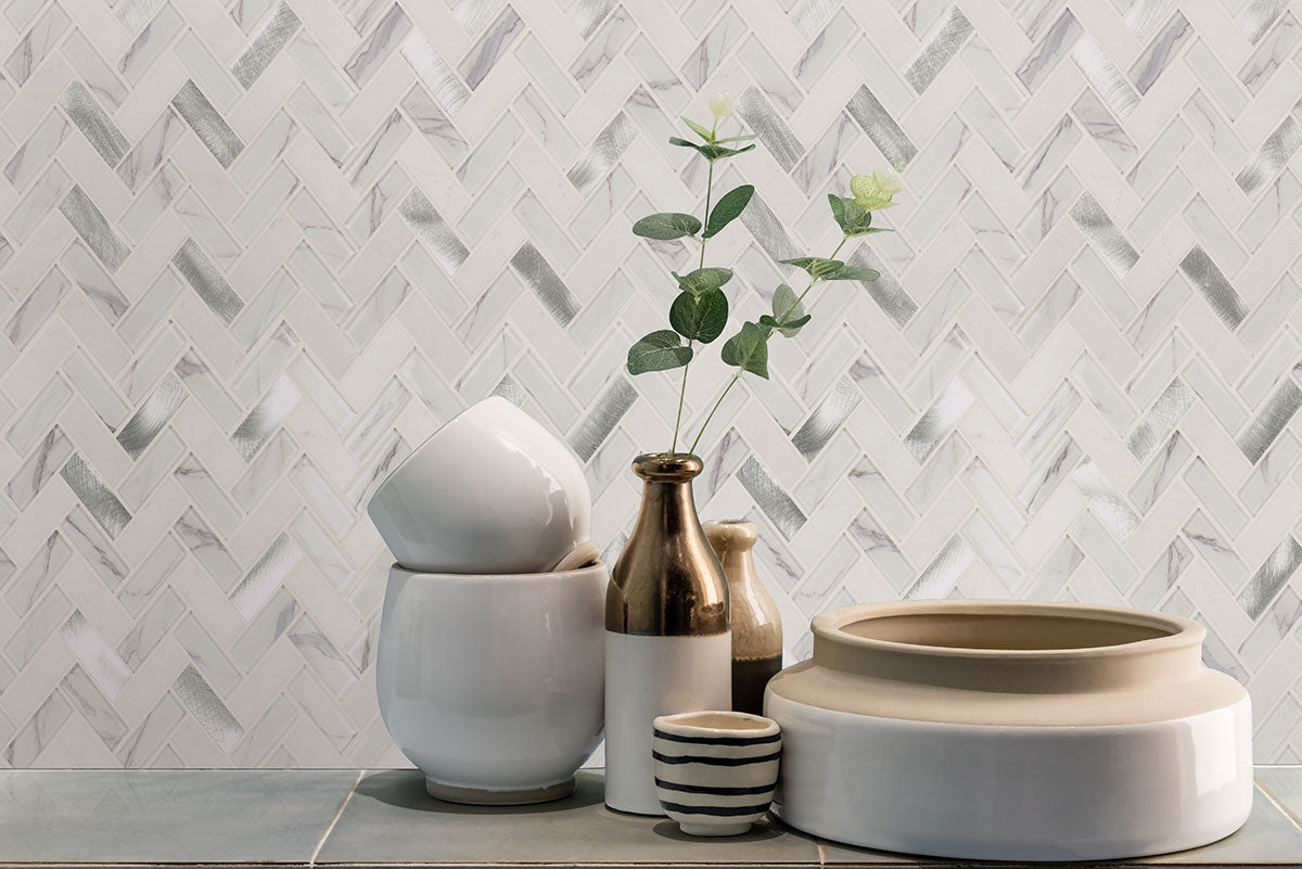 MSI Bytle Bianco Herringbone 6mm — room scene