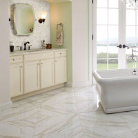 MSI Calacatta Marble Gold 2" Hexagon Mosaic Tile — surface detail in gold tonality