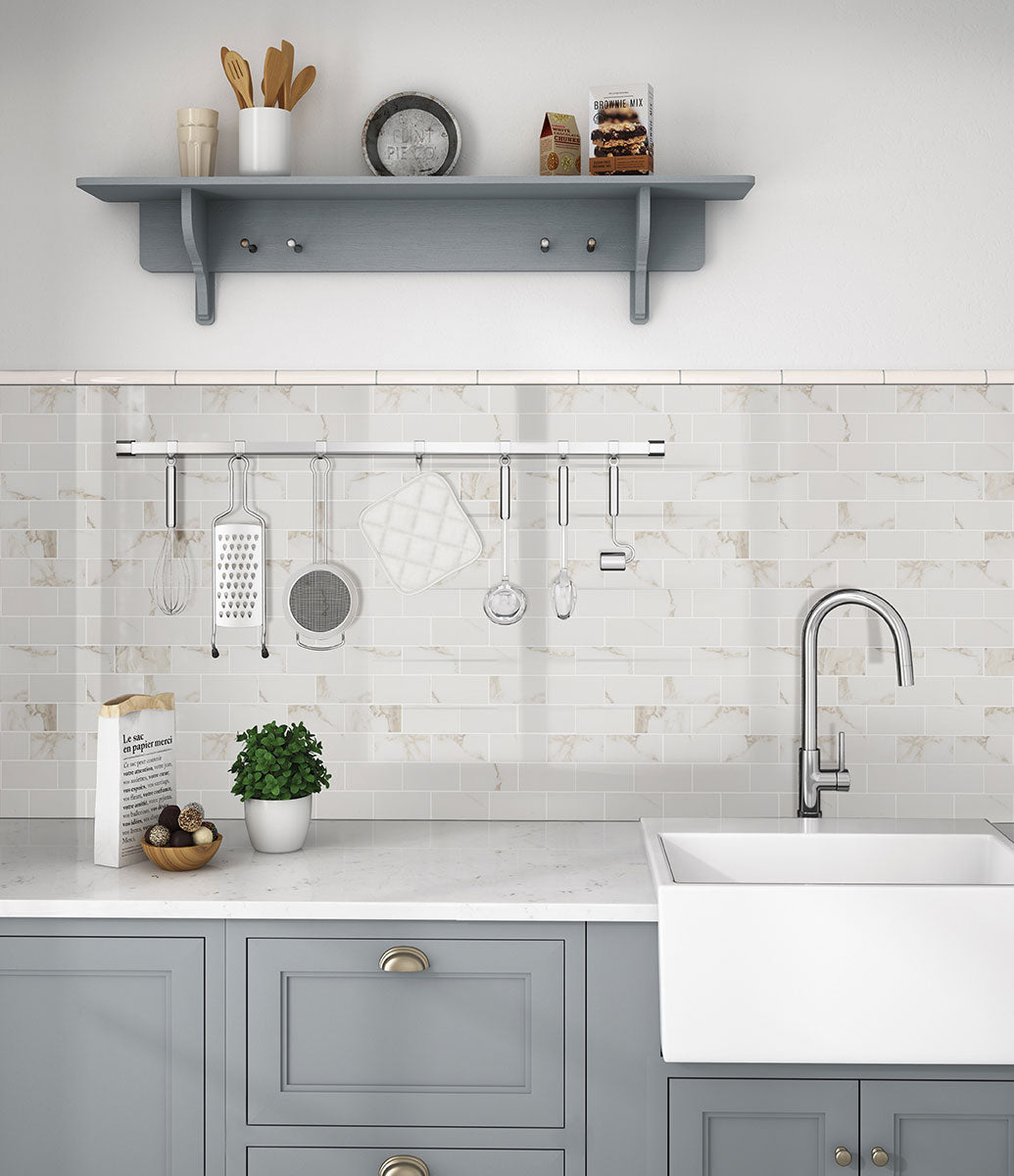 MSI Pietra Calacatta — surface detail in natural tonality through-bodied porcelain for full-room install