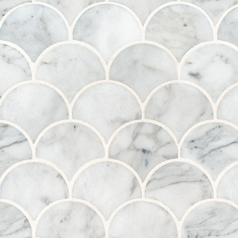 MSI Calacatta Cressa Blanco Scallop Polished Tile
