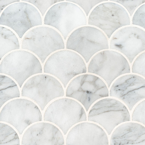 MSI Calacatta Cressa Blanco Scallop Polished Tile