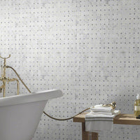 MSI Calacatta Cressa Basketweave Tile — surface detail in natural tonality