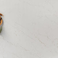 MSI Calacatta Delios Quartz — surface detail in natural tonality