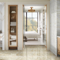 MSI Calacatta Goa Quartz — surface detail in natural tonality