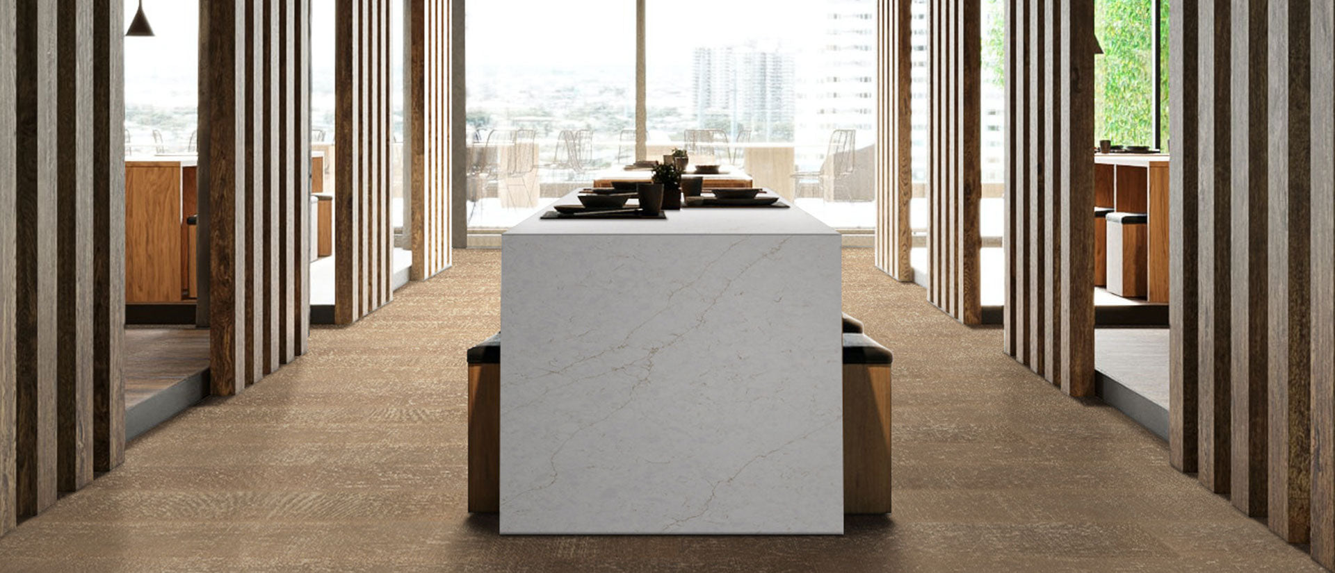 MSI Calacatta Karmelo - Quartz Island Countertop