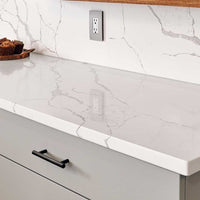 MSI Calacatta Laza Quartz — surface detail in natural tonality