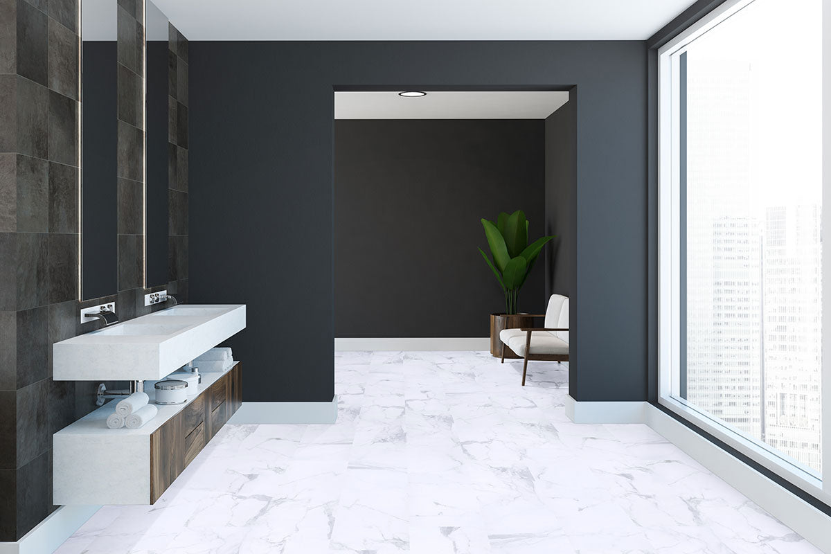 MSI XL Trecento Calacatta Legend Luxury Vinyl Tile Flooring — surface detail in natural tonality