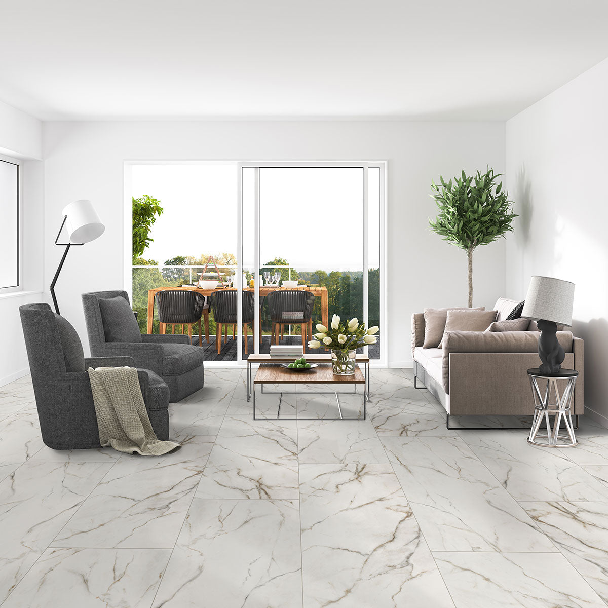 MSI Kaya Calacatta Lucca — surface detail in natural tonality