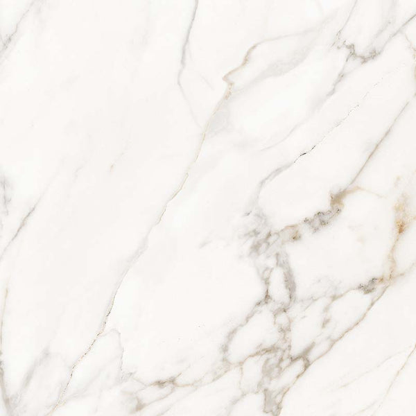 Calacatta Lucca glazed porcelain slab face in a matte finish