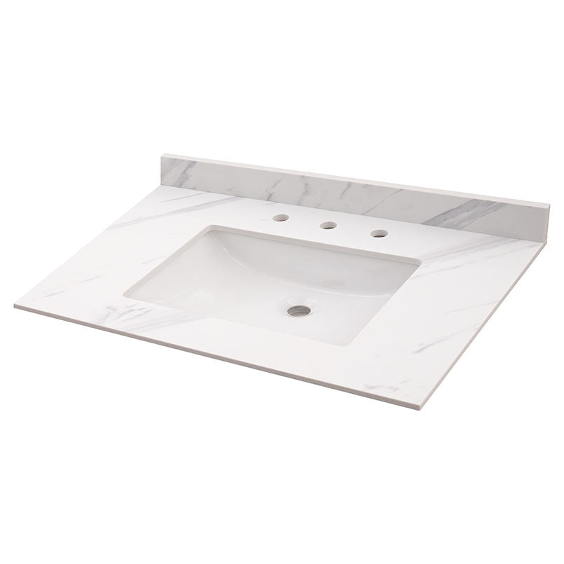 MSI Calacatta Lumas Vanity Tops — surface detail in natural tonality
